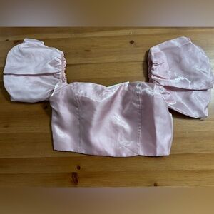 Forever 21 lurex cropped top with off the shoulder sleeves sweetheart neckline